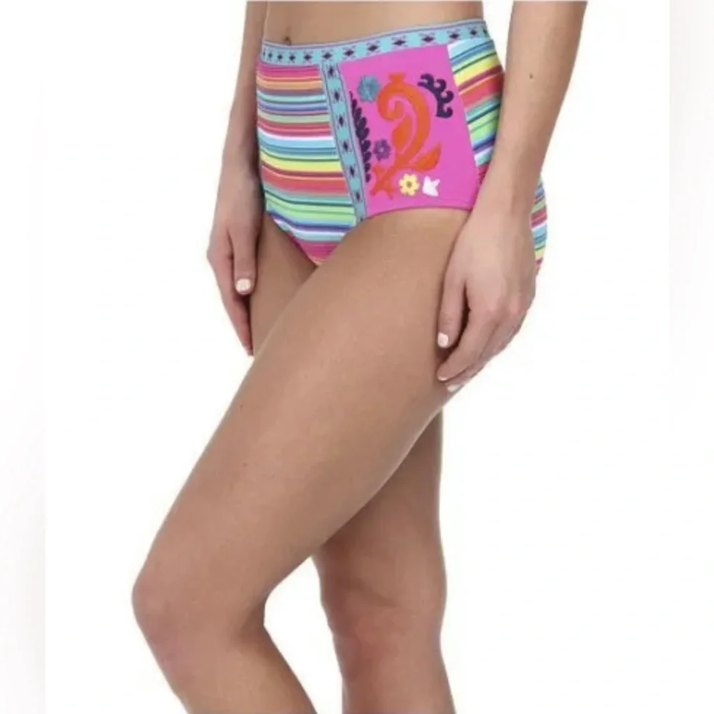 NANETTE LEPORE Flora Fiesta Embroidered Pin Up High Waist Bottom Size XS/S NWT